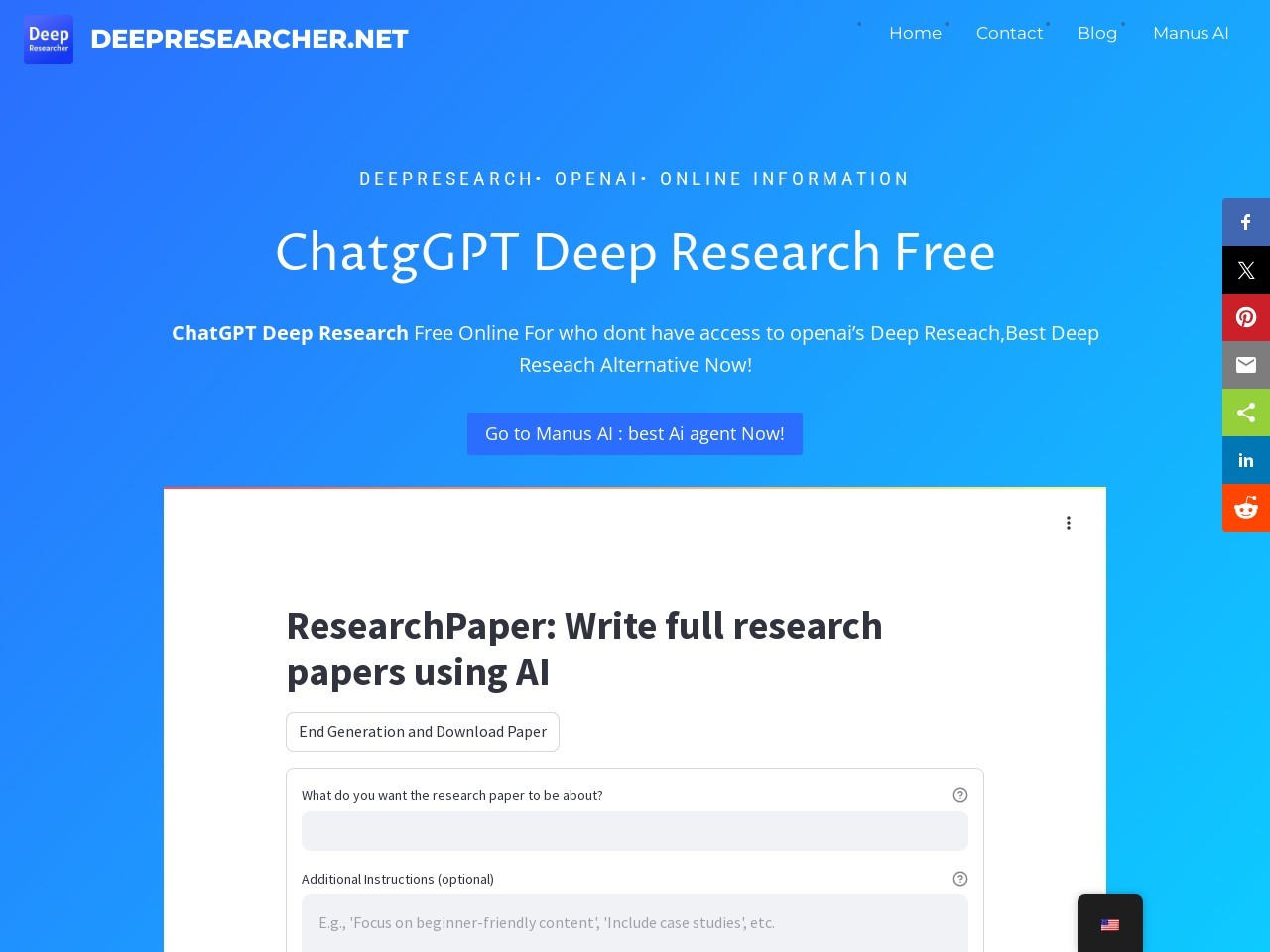 Deep Research官网 – AI驱动的自主研究工具