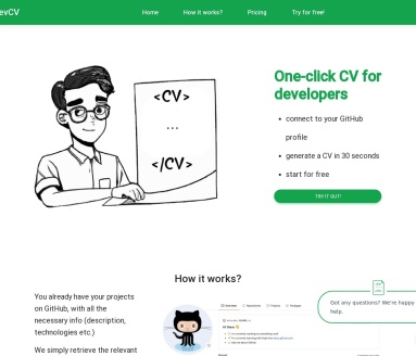 DevCV官网 – 从GitHub生成简历，30秒搞定