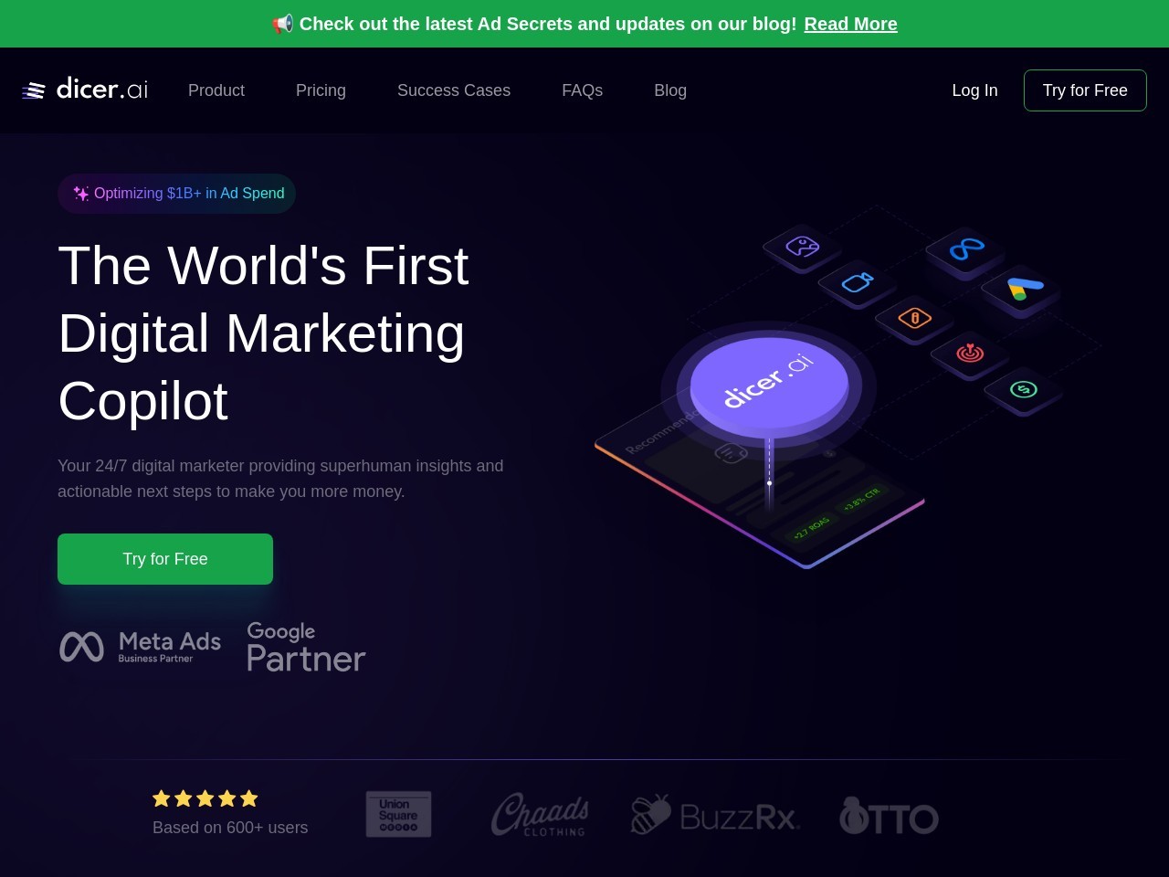 Dicer.ai | AI Marketing Insights官网 – 智能广告优化平台