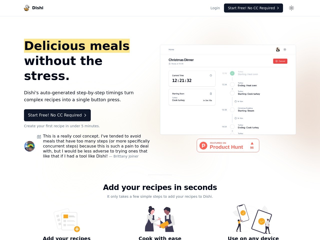Dishi – The Meal Prep Timer-一键生成烹饪时间