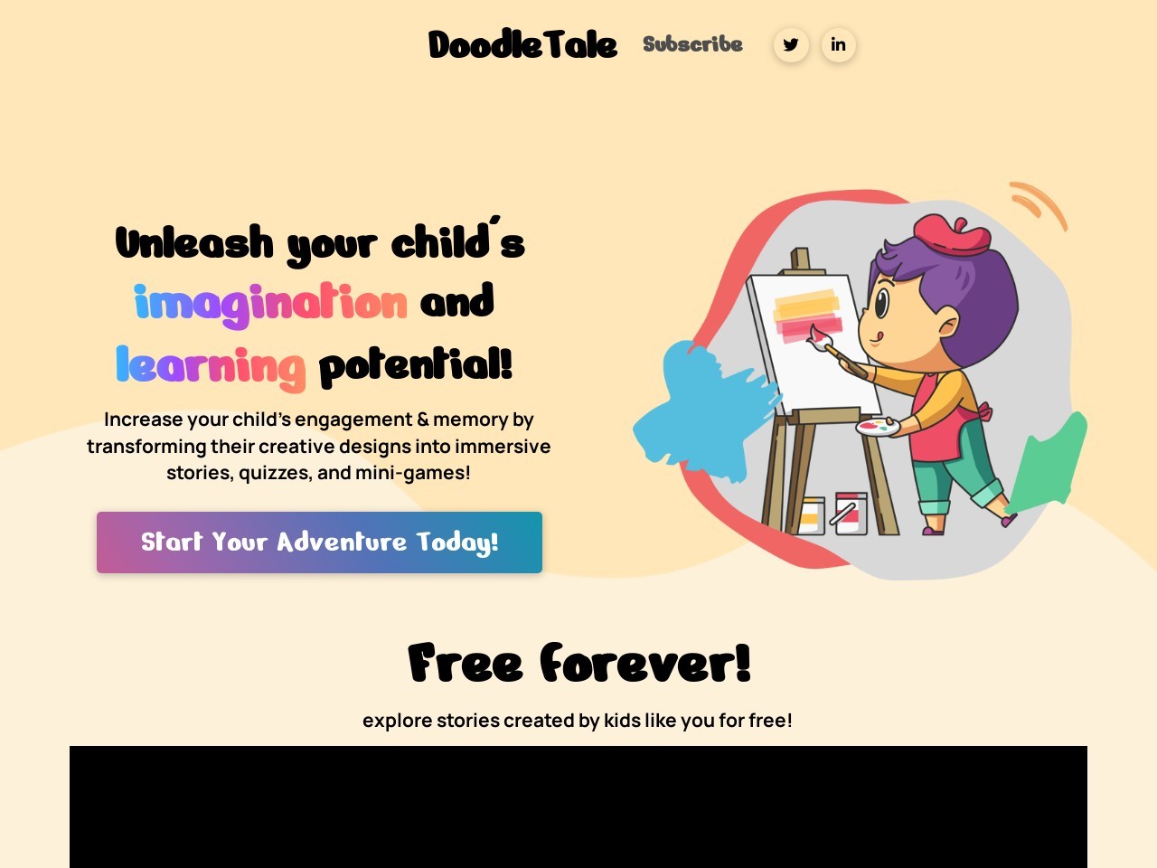DoodleTale – AI Children Creativity App-培养孩子的创造力和想象力