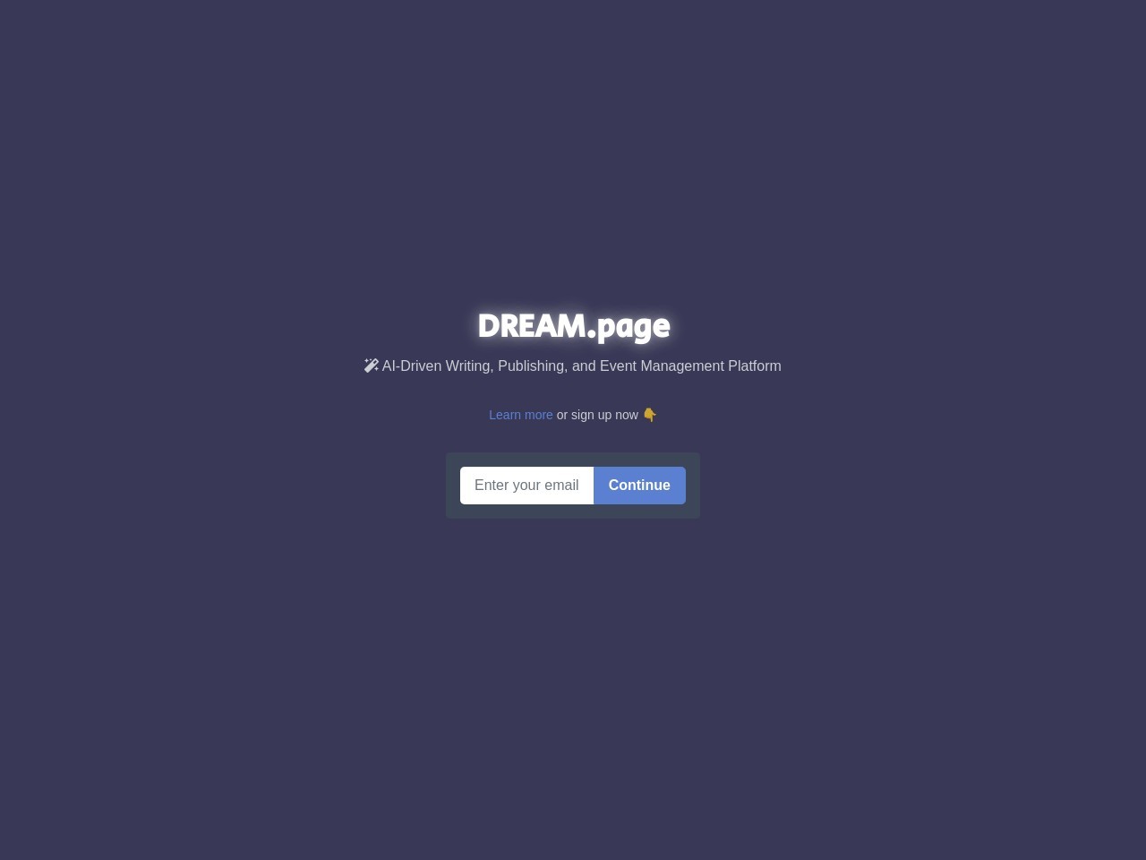 DREAM.page官网 – AI驱动的博客平台