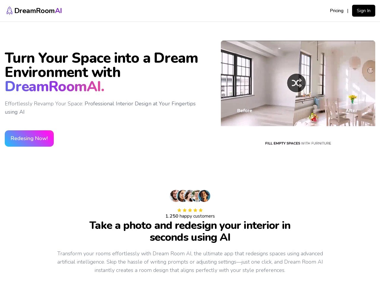 DreamRoom AI官网 – 高效室内设计AI助手