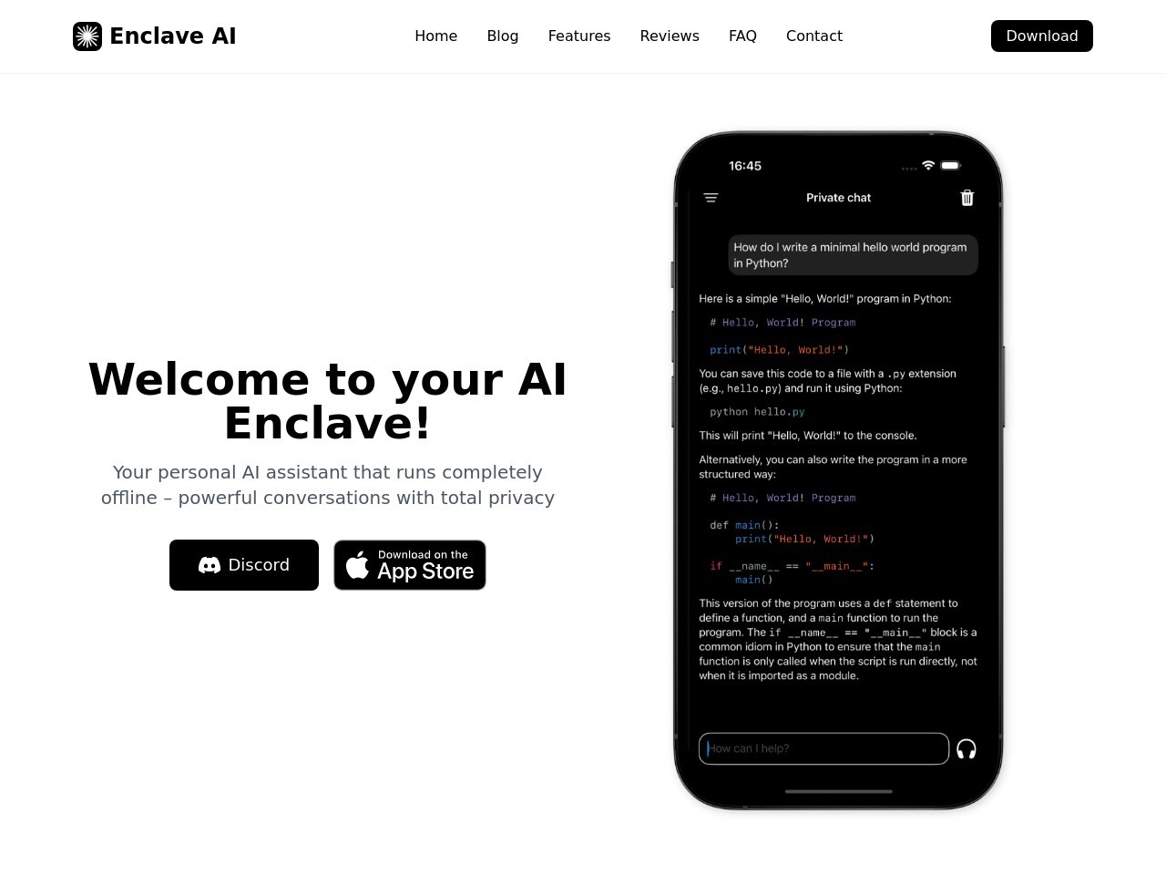 Enclave AI官网 – 一款私密的人工智能助手
