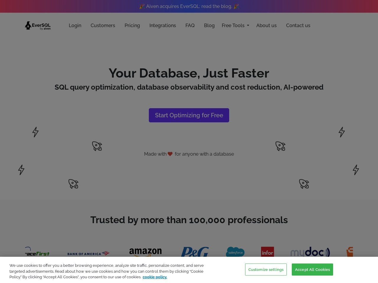 EverSQL官网 – AI驱动的数据库和SQL优化工具
