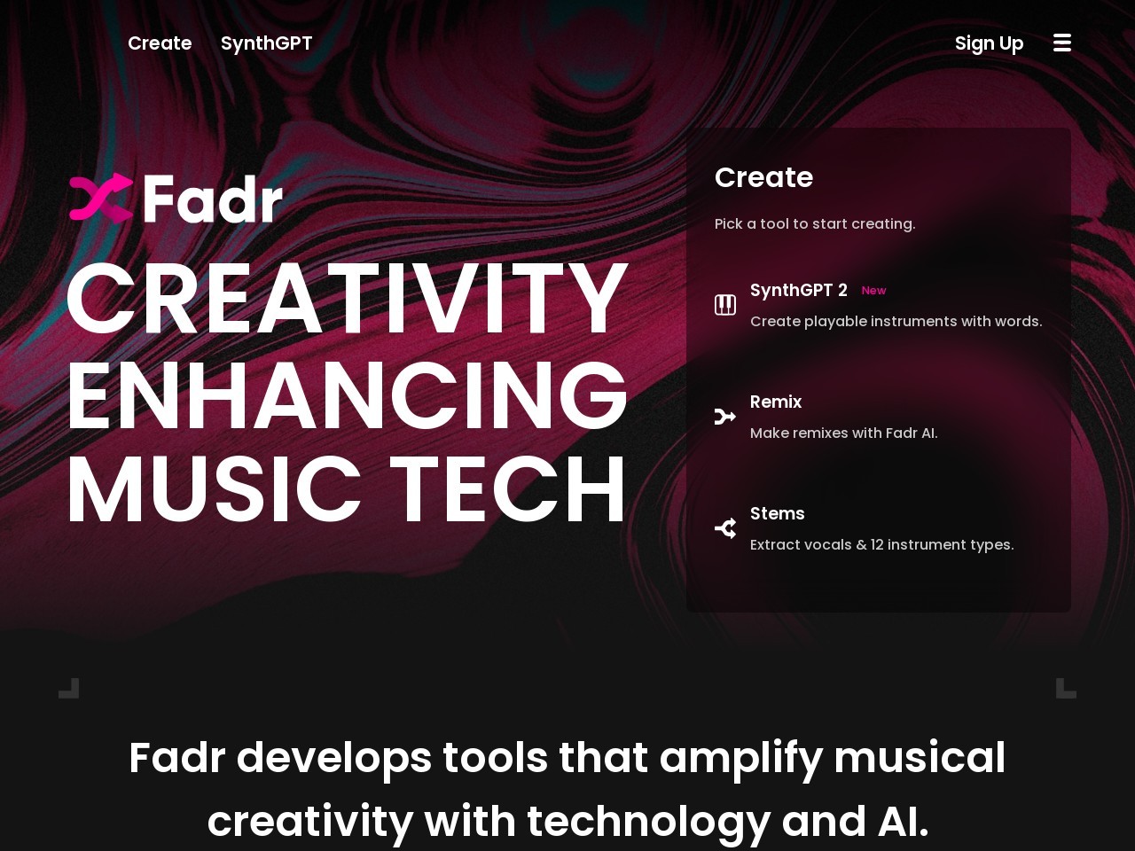 Fadr官网 – AI音乐工具平台