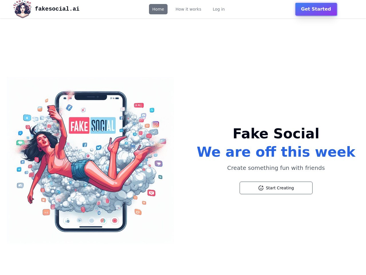 Fake Social官网 – 免费生成与朋友的AI图像