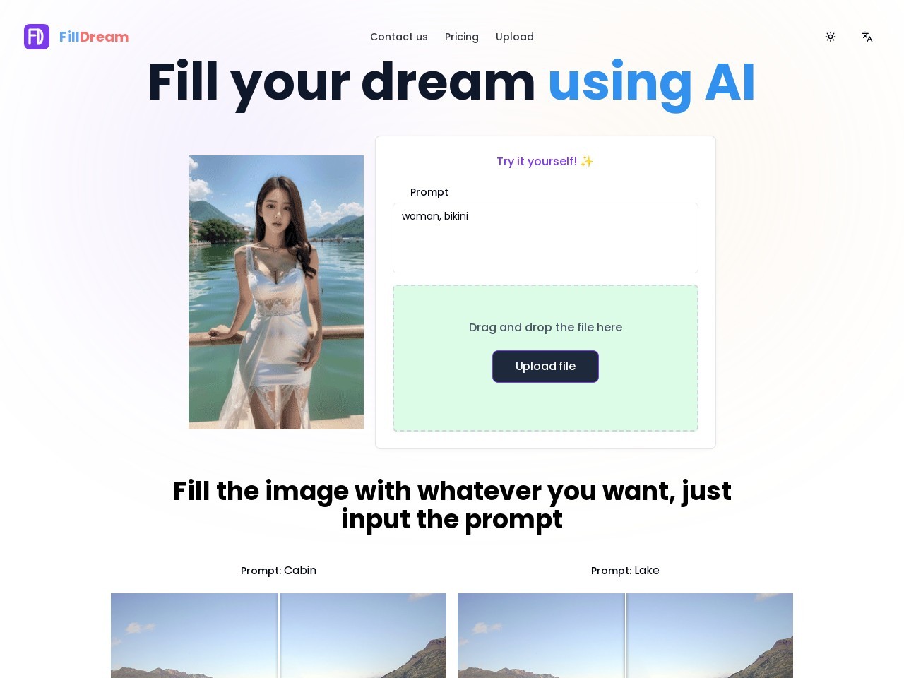 FillDream官网 – 使用先进的AI技术修改服装