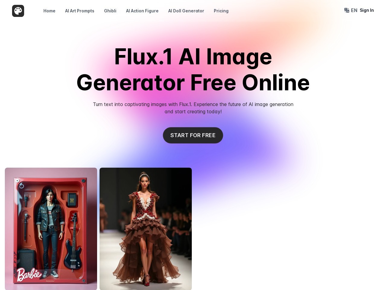 FluxAI.art: AI Image Generator Free Online官网 – 免费的AI图像生成器
