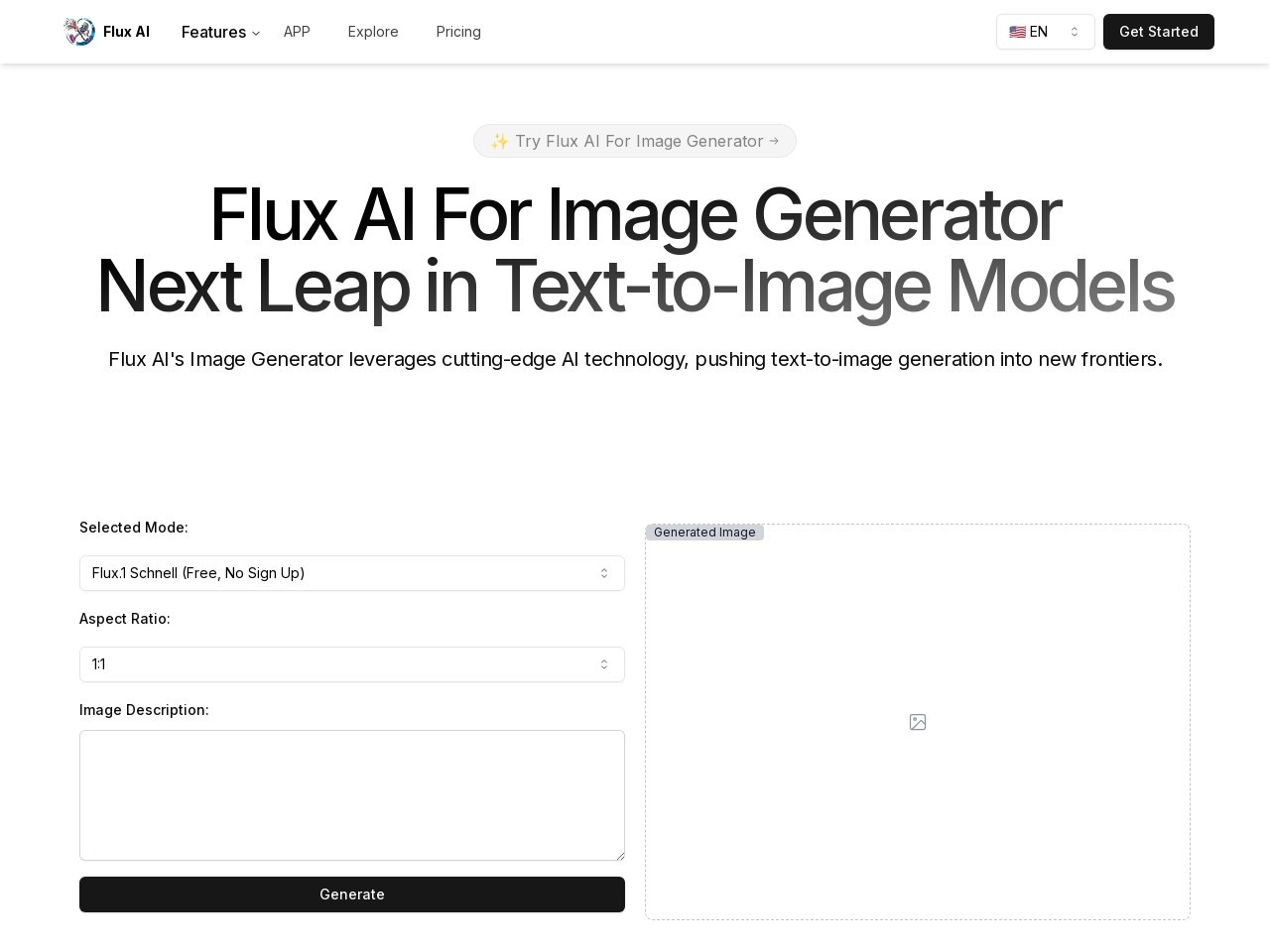Flux Image Generator官网 – 将文本描述转换为高质量图像的工具