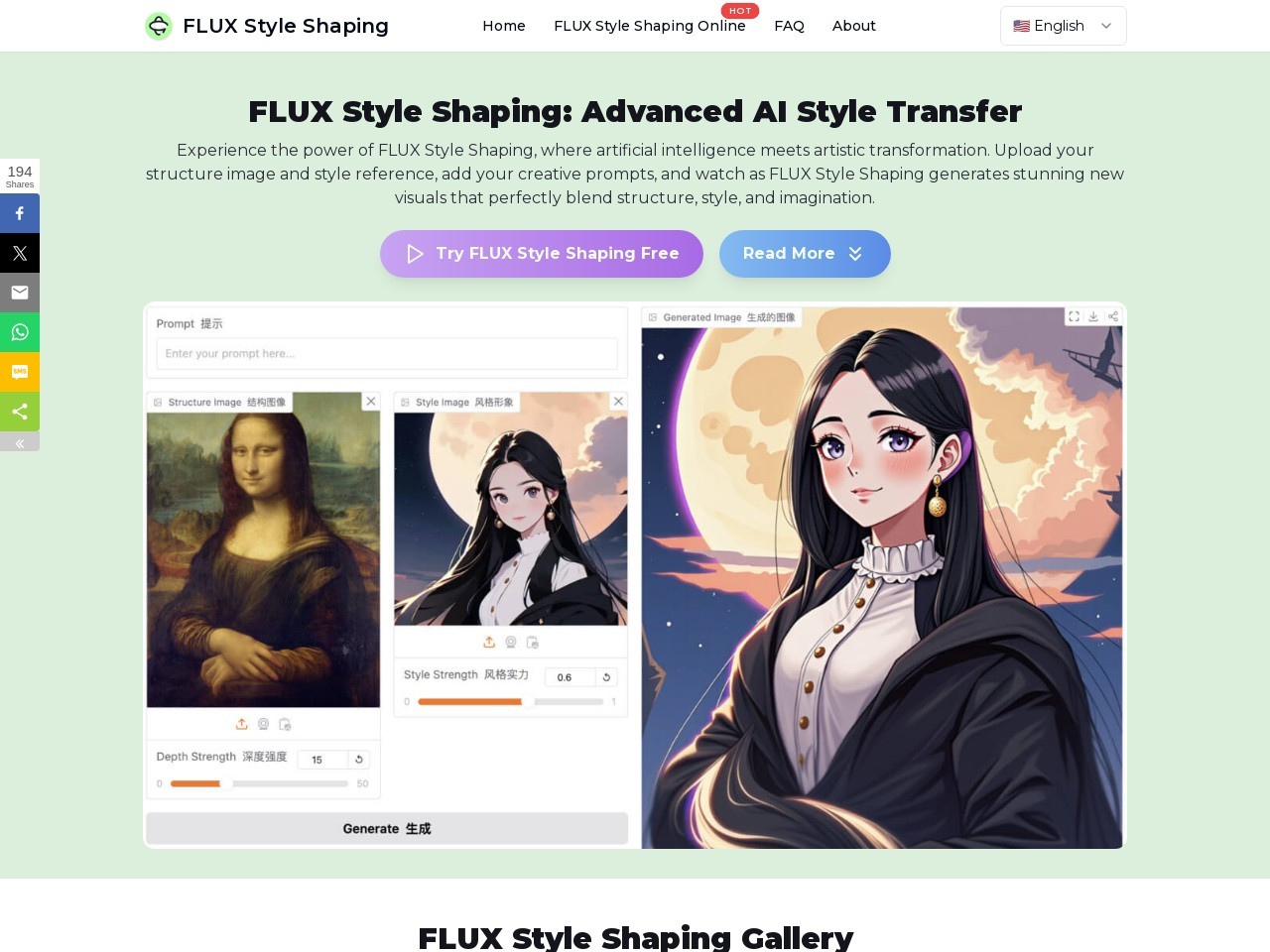 FLUX Style Shaping官网 – AI图像风格转换工具