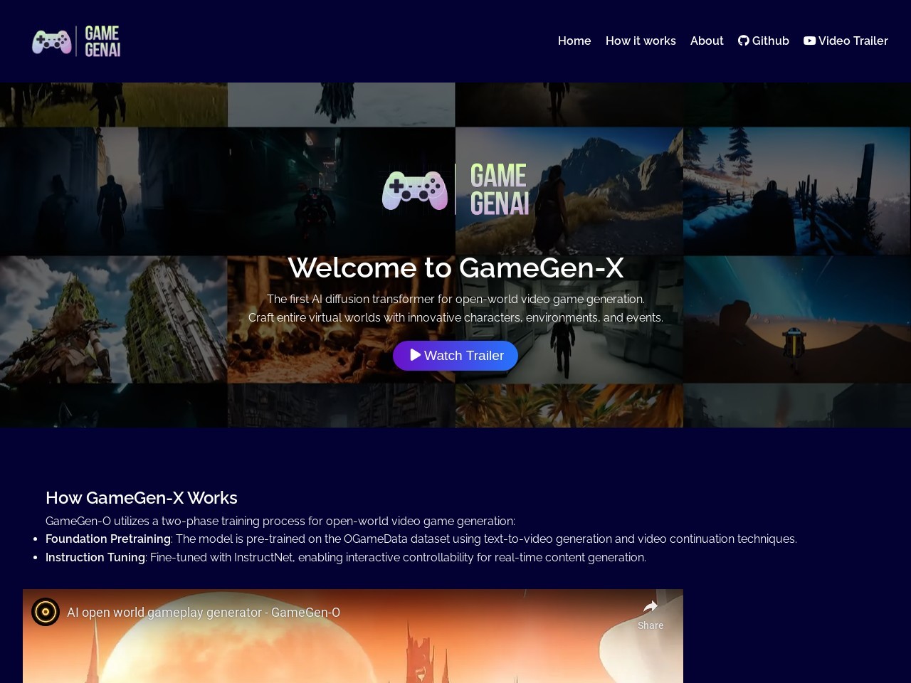 GameGen-O AI官网 – 高质量游戏生成器
