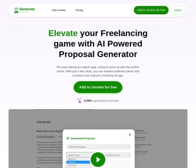 Generate Proposal官网 – AI驱动的提案生成器