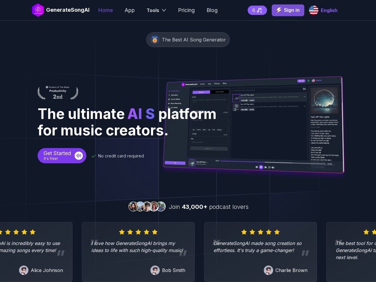 GenerateSong AI官网 – 将文字描述转化为歌曲的AI工具