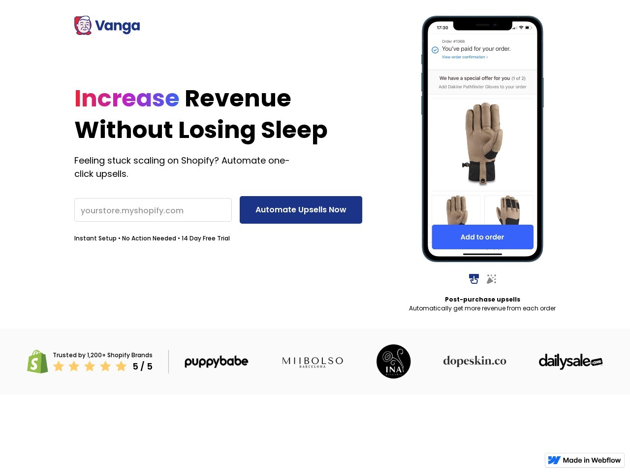 Vanga AI官网 – 为Shopify自动化增销与交叉销售