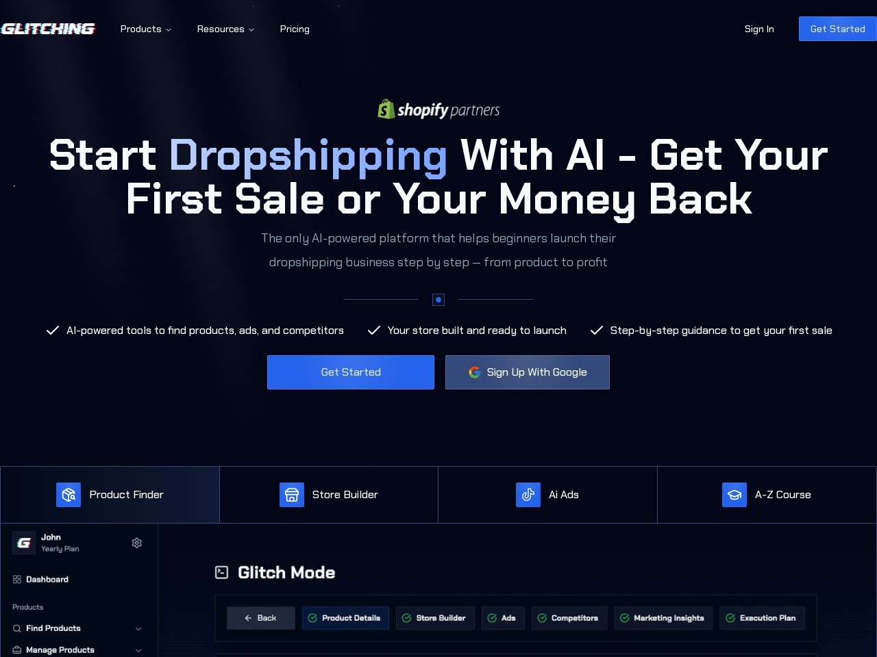 Glitching官网 – 提升你的Shopify代发业务