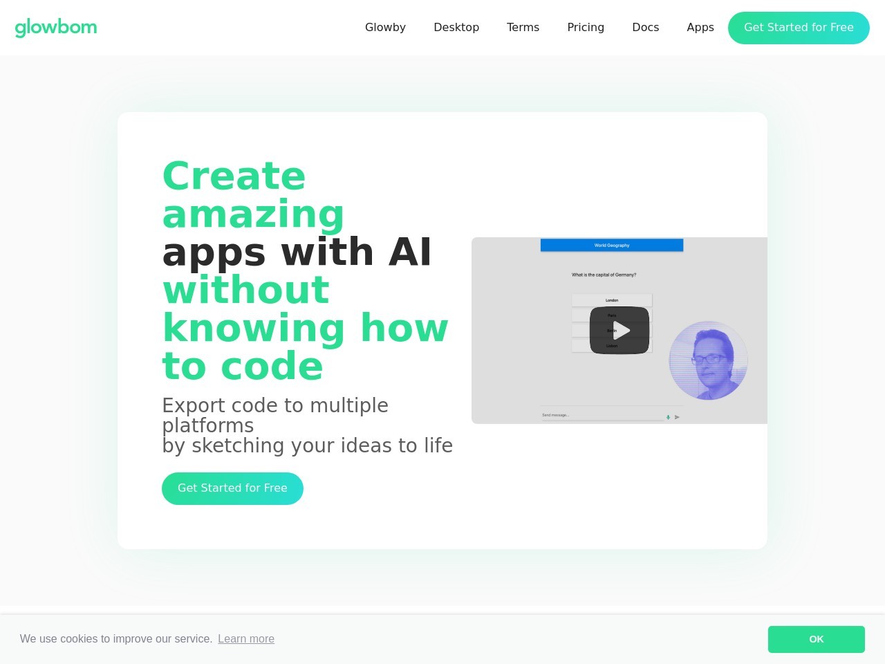 Glowby Genius by Glowbom官网 – 画图生成代码的软件工具