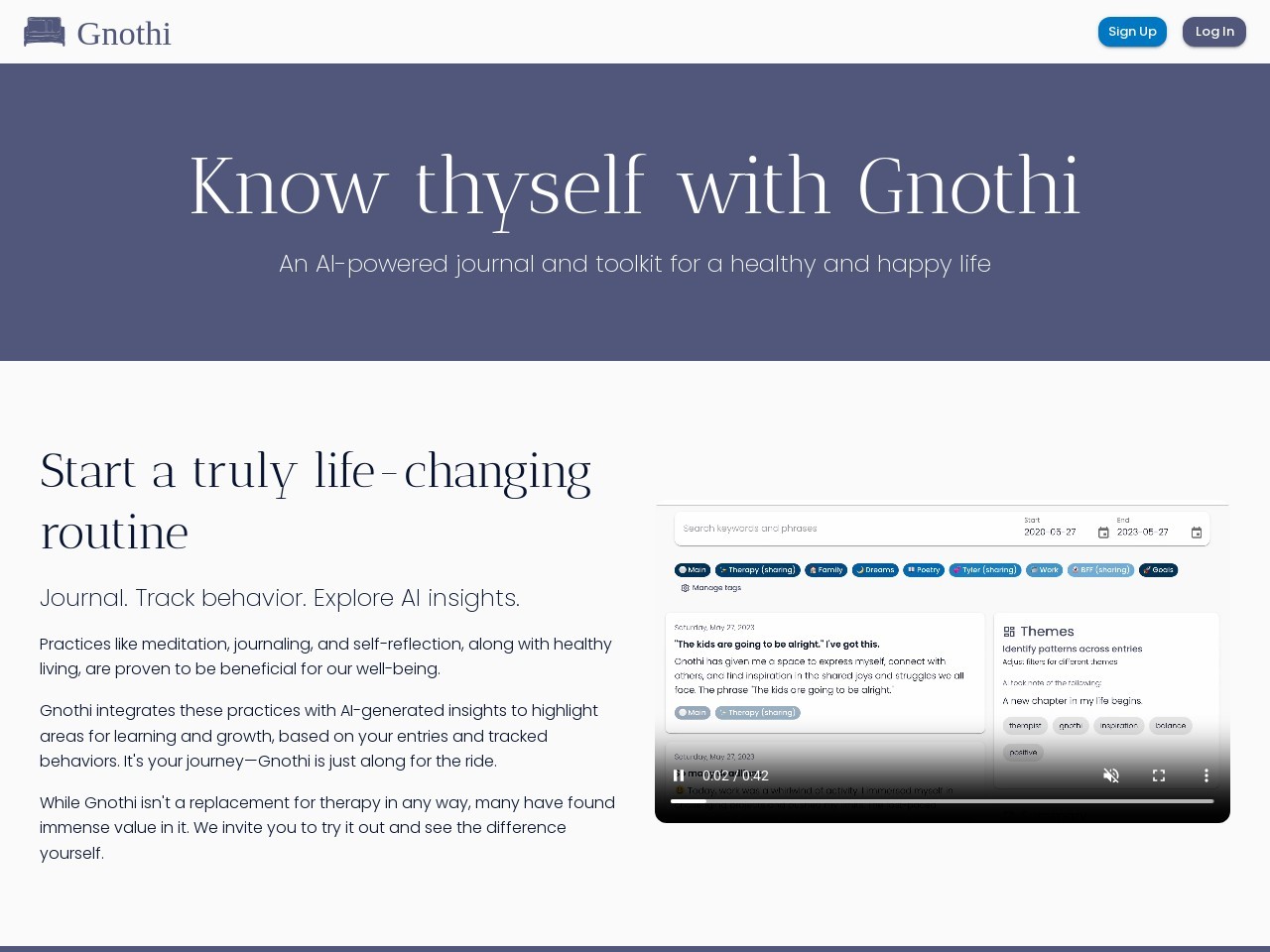 Gnothi官网 – 智能日记，洞察与资源平台