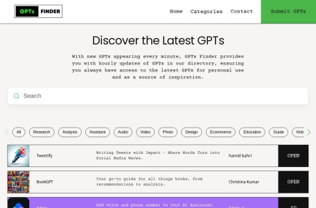 GPTs Finder – Daily-Updated Directory-实时更新的GPT目录