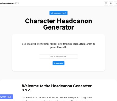 Headcanon Generator XYZ官网 – 个性化角色故事生成工具