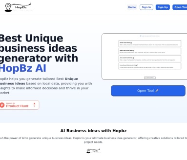 Hopbz官网 – AI驱动的商业创意生成平台