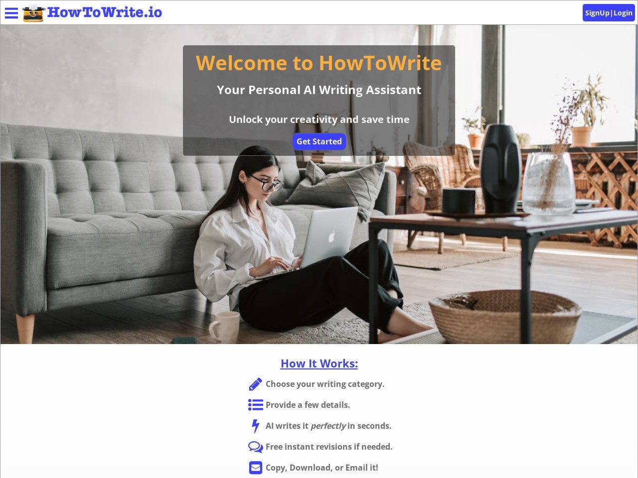 HowToWrite官网 – AI助力个性化写作