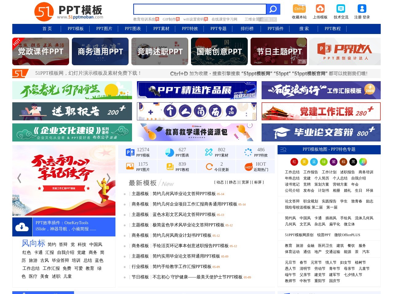 51PPT模板网 - 幻灯片演示模板及素材免费下载