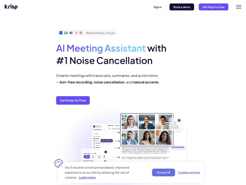 Krisp – World’s best AI Note Taker and Noise Cancelling app