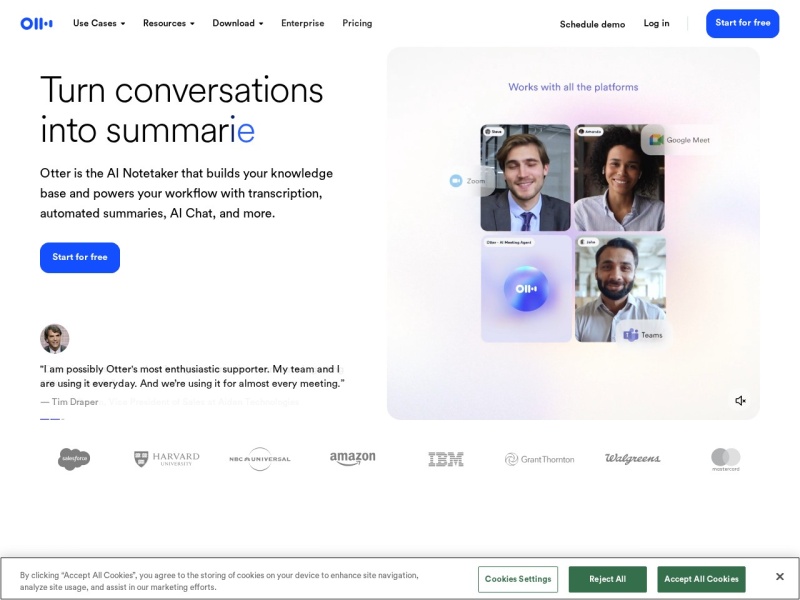 Otter Meeting Agent – AI Notetaker, Transcription, Insights