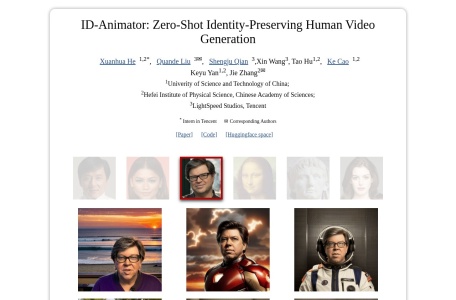 ID-Animator – 腾讯等推出的个性化人物视频生成框架