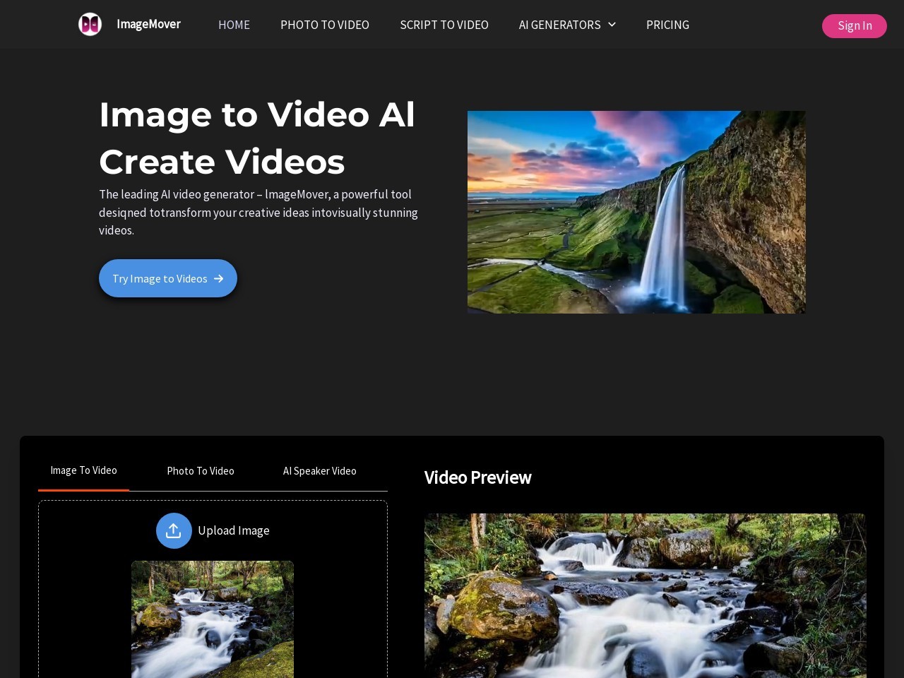 Image To Video AI – ImageMover-AI驱动的图像转视频平台
