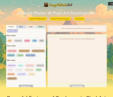 ImageToPixel.Art – Convert Images to Pixel Art