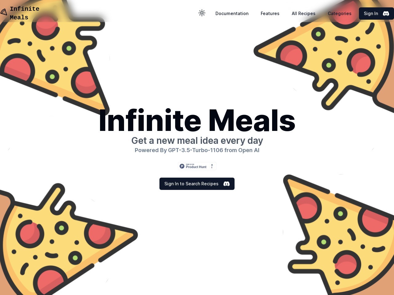 Infinite Meals官网 – 智能食谱生成引擎