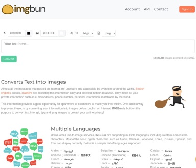 IMGBun: 在线文字转换为图像
