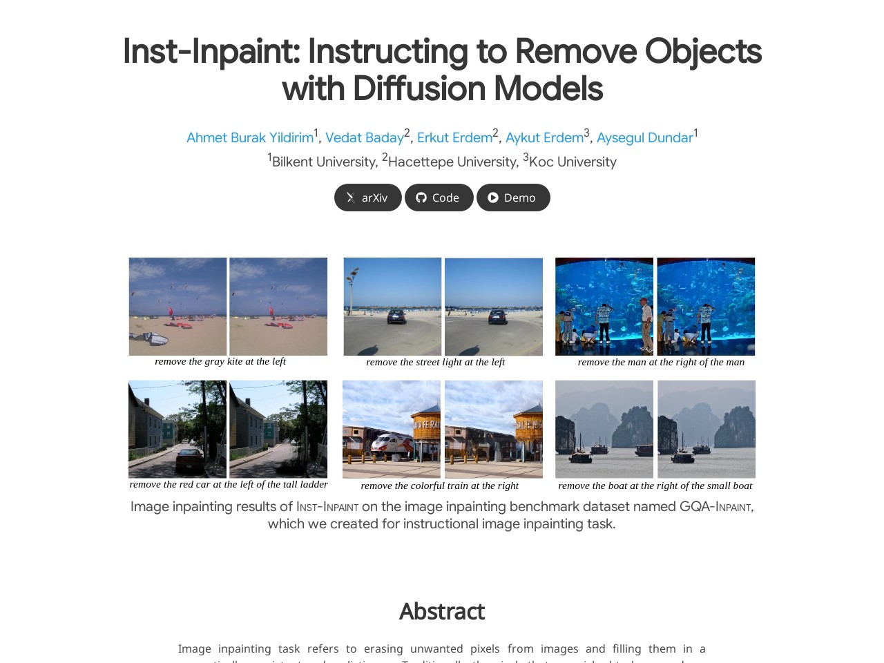 Inst-Inpaint官网 – 基于Diffusion模型的图像对象移除工具