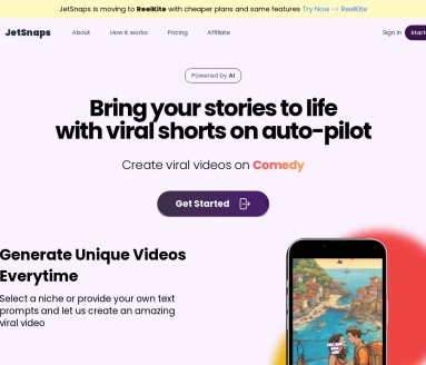 JetSnaps – Make 100 shorts in minutes.-自动生成短视频助手