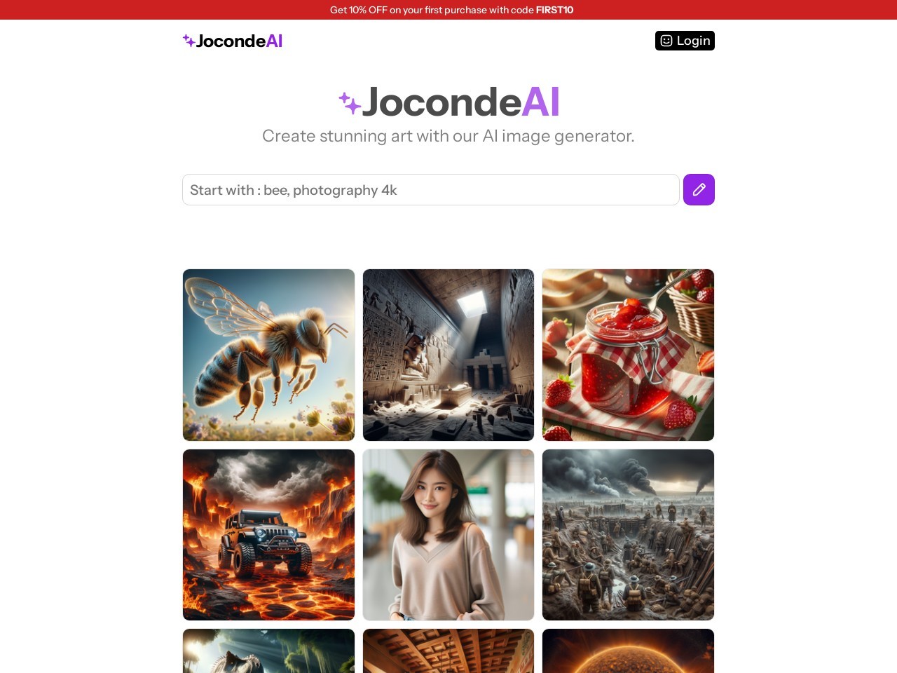 JocondeAI官网 – 即将推出的AI图像生成器