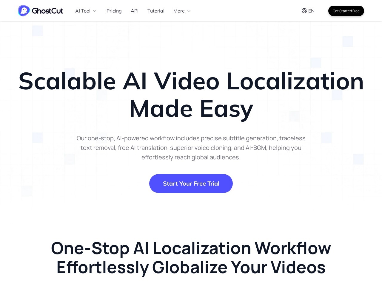 鬼手剪辑GhostCut – 将视频内的语音或字幕一键翻译成多种语言，并提供重新配音或覆盖原字幕的服务
