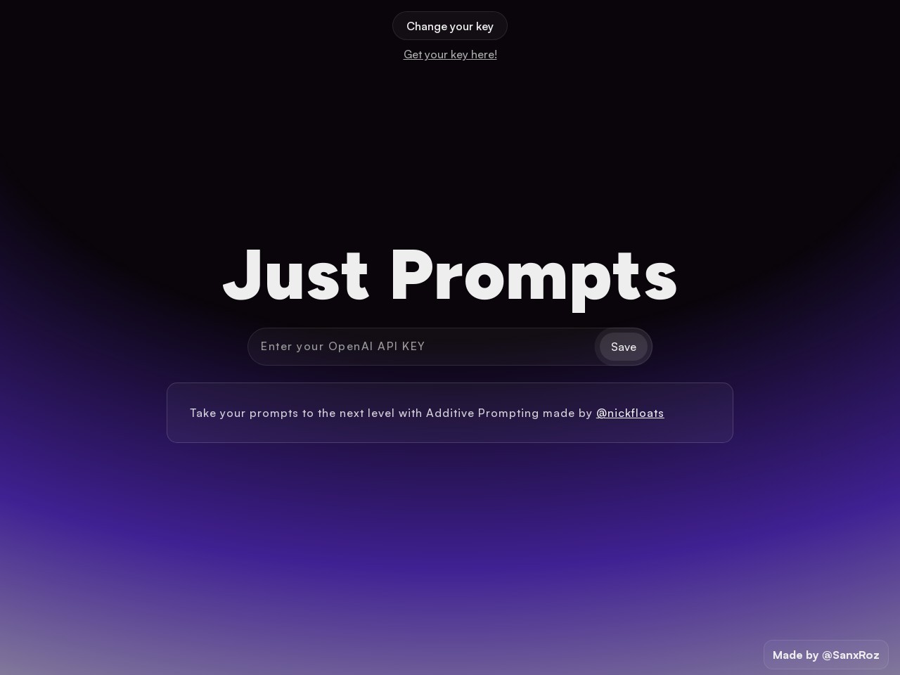 Just Prompts官网 – 秒级提升你的提示词