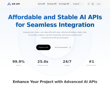 Kie.ai: Affordable & Secure DeepSeek R1 API官网 – 经济实惠且安全的深度推理API