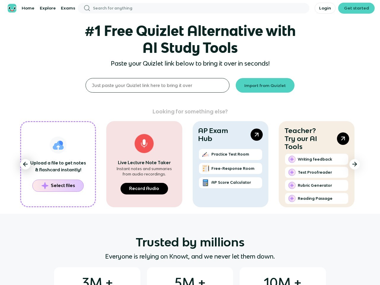 Knowt官网 – AI驱动的学习工具