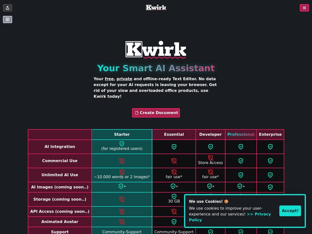 Kwirk官网 – 提升生产力的AI写作工具