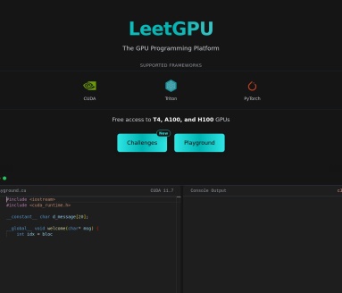 LeetGPU官网 – 无需GPU的在线CUDA编程平台