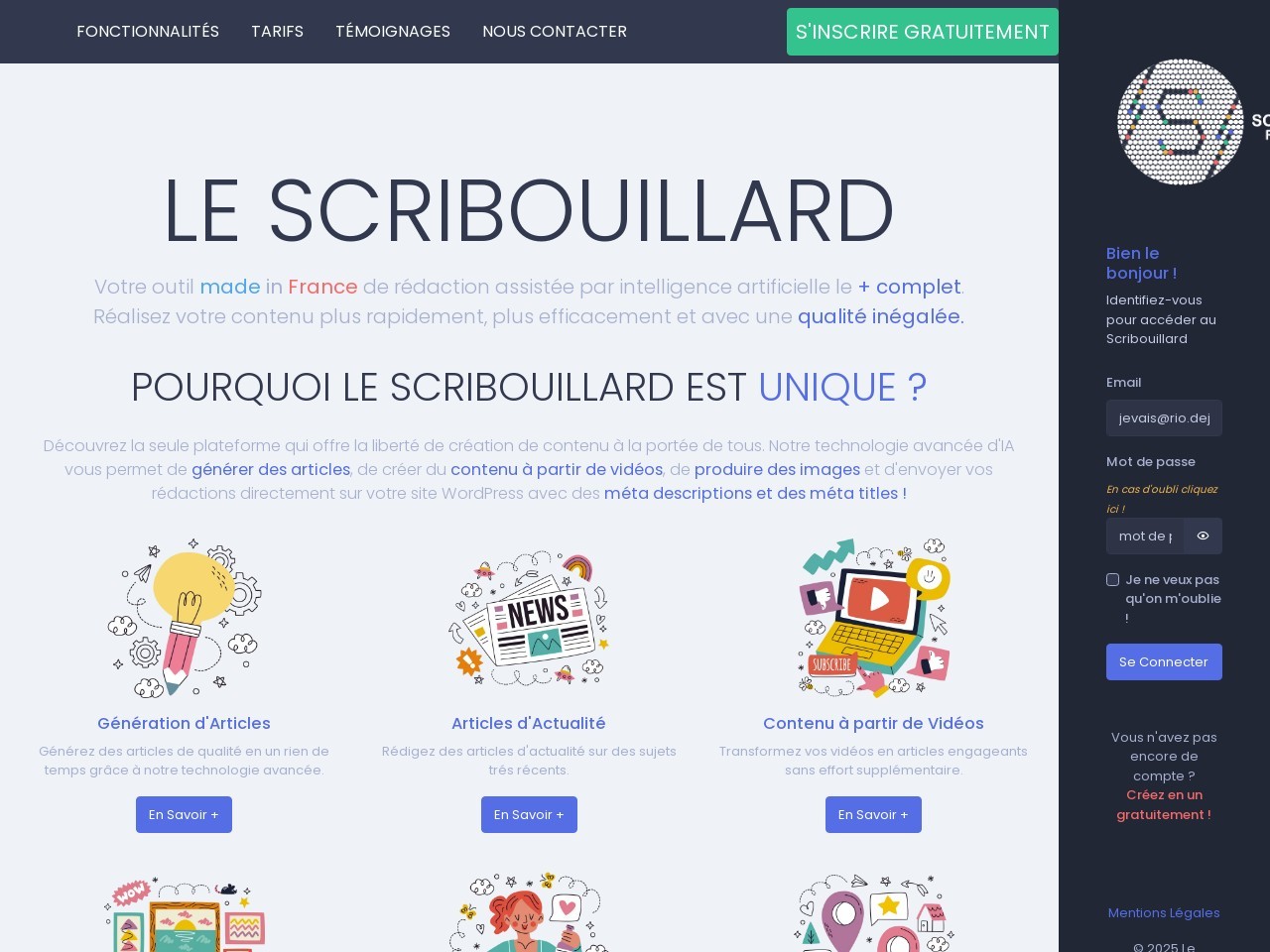 Le Scribouillard – Rédaction SEO par IA-智能AI辅助的SEO内容创作工具