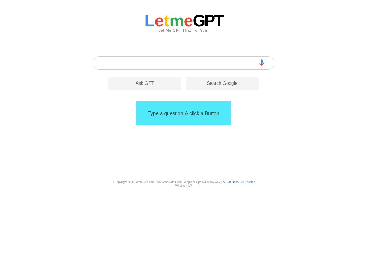 LMGTFY + GPT = LetMeGPT官网 – 结合搜索与AI对话的便捷工具