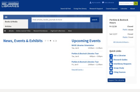 杜克大学图书馆官网