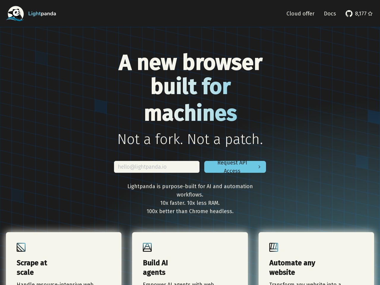 Lightpanda Browser官网 – 高效无头浏览器