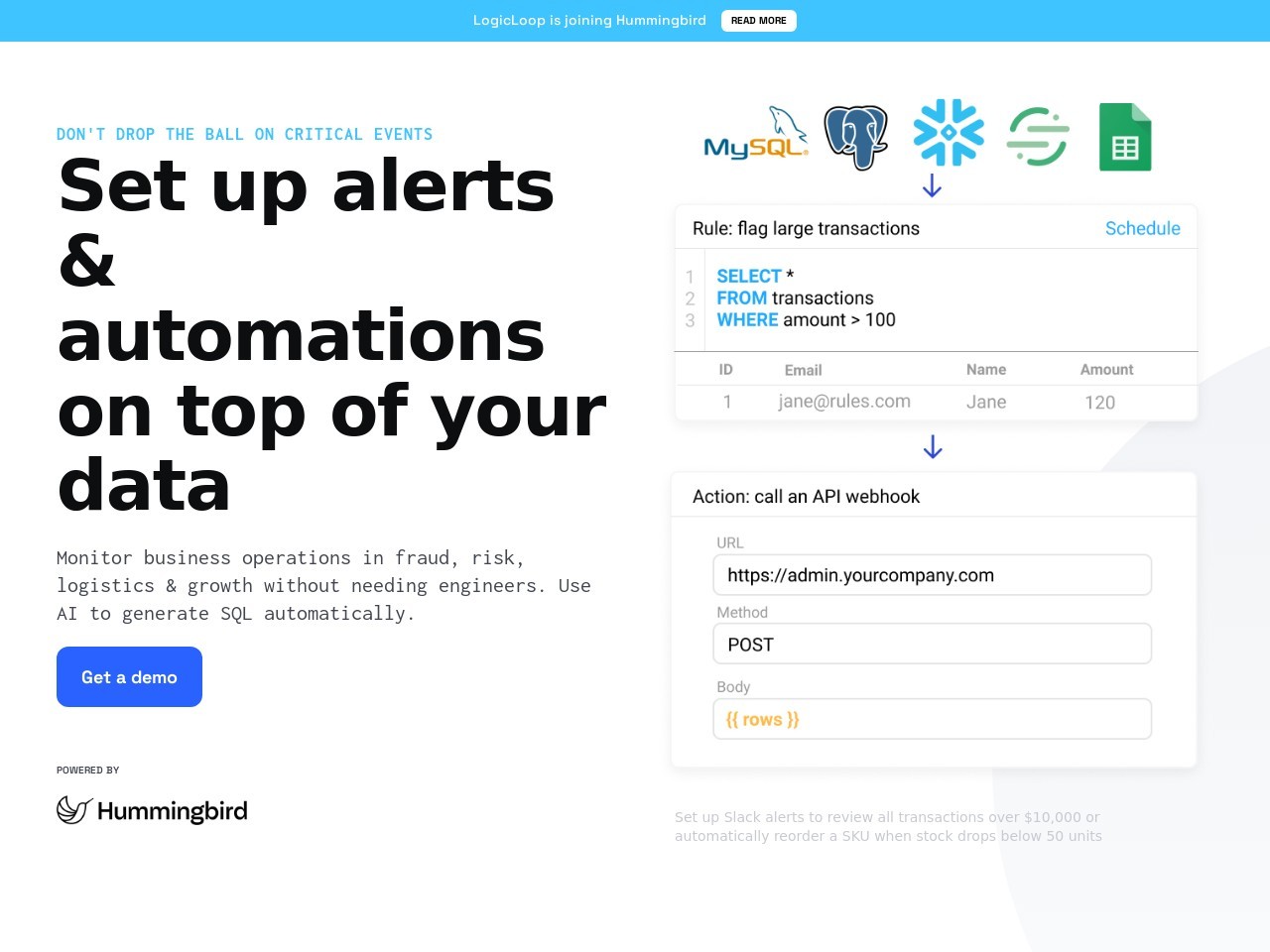 LogicLoop AI SQL Copilot官网 – 低代码智能SQL助手