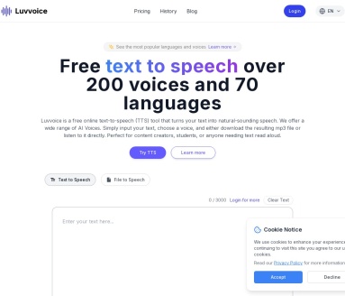 Luvvoice – Free Text to Speech-免费文本转语音工具