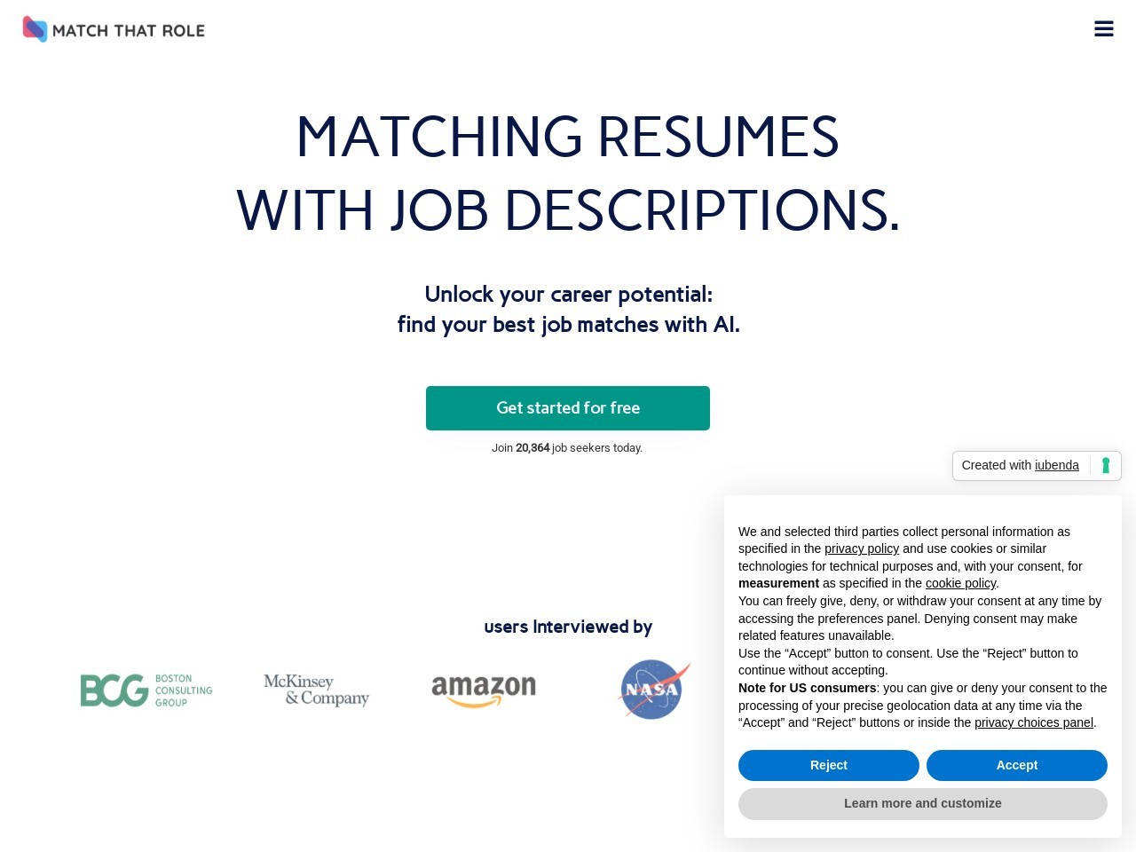 MatchThatRoleAI.com官网 – 帮助求职者优化简历的在线工具